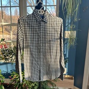 Apt. 9 Men's Blue and Grey Gingham Shirt